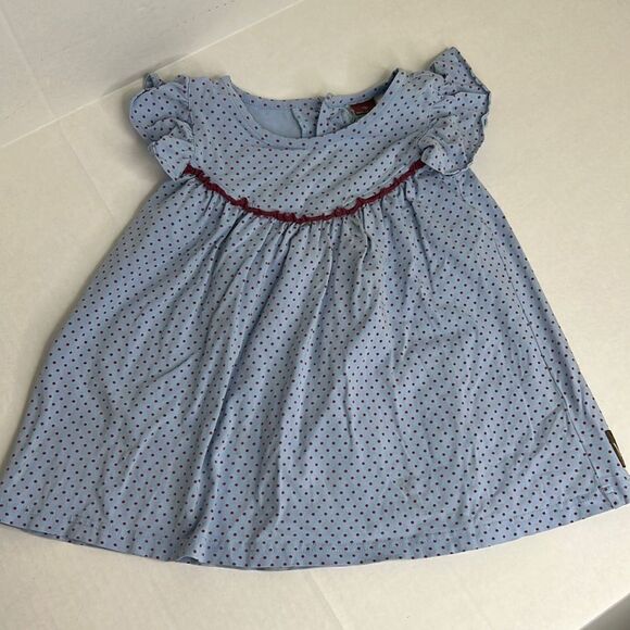 MATILDA JANE CHARACTER COUNTS BLUE AND BURGUNDY POLKA-DOT DRESS size 2 - Picture 1 of 12